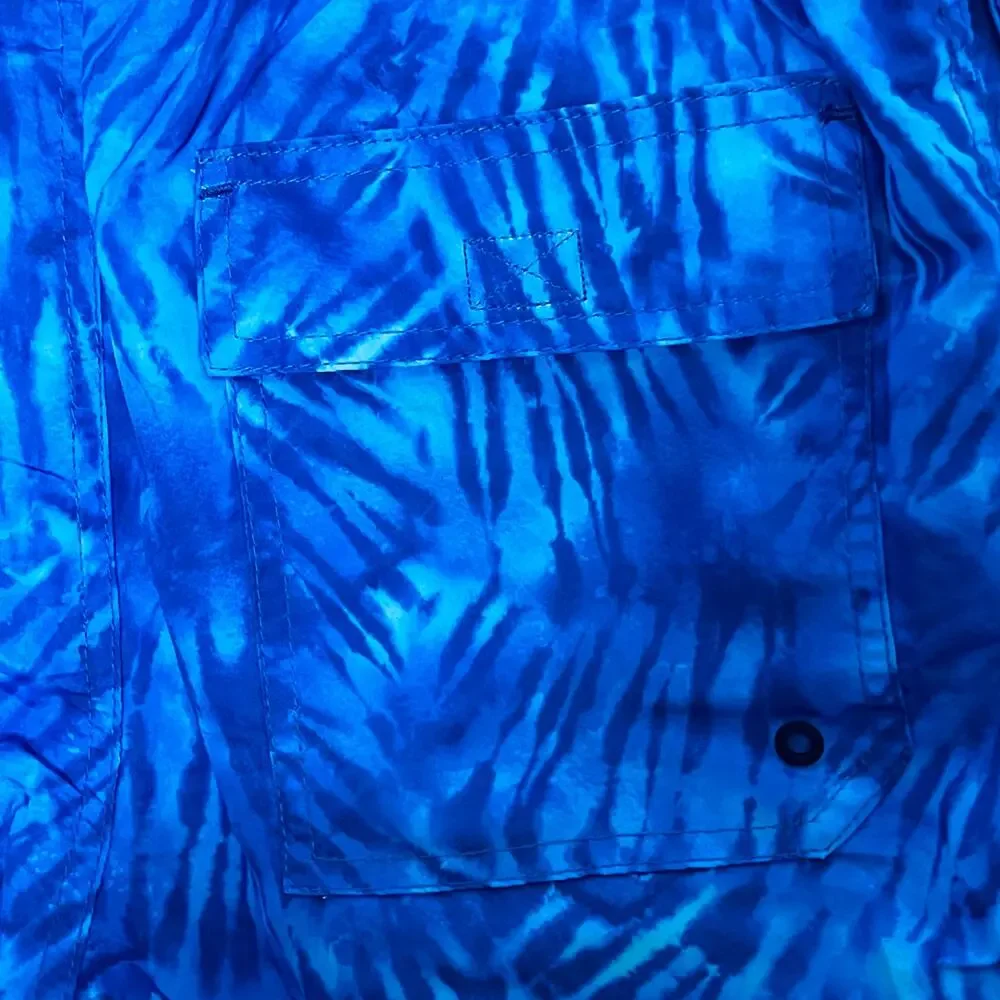 Whattry Blue Swim Trunks Pockets New S